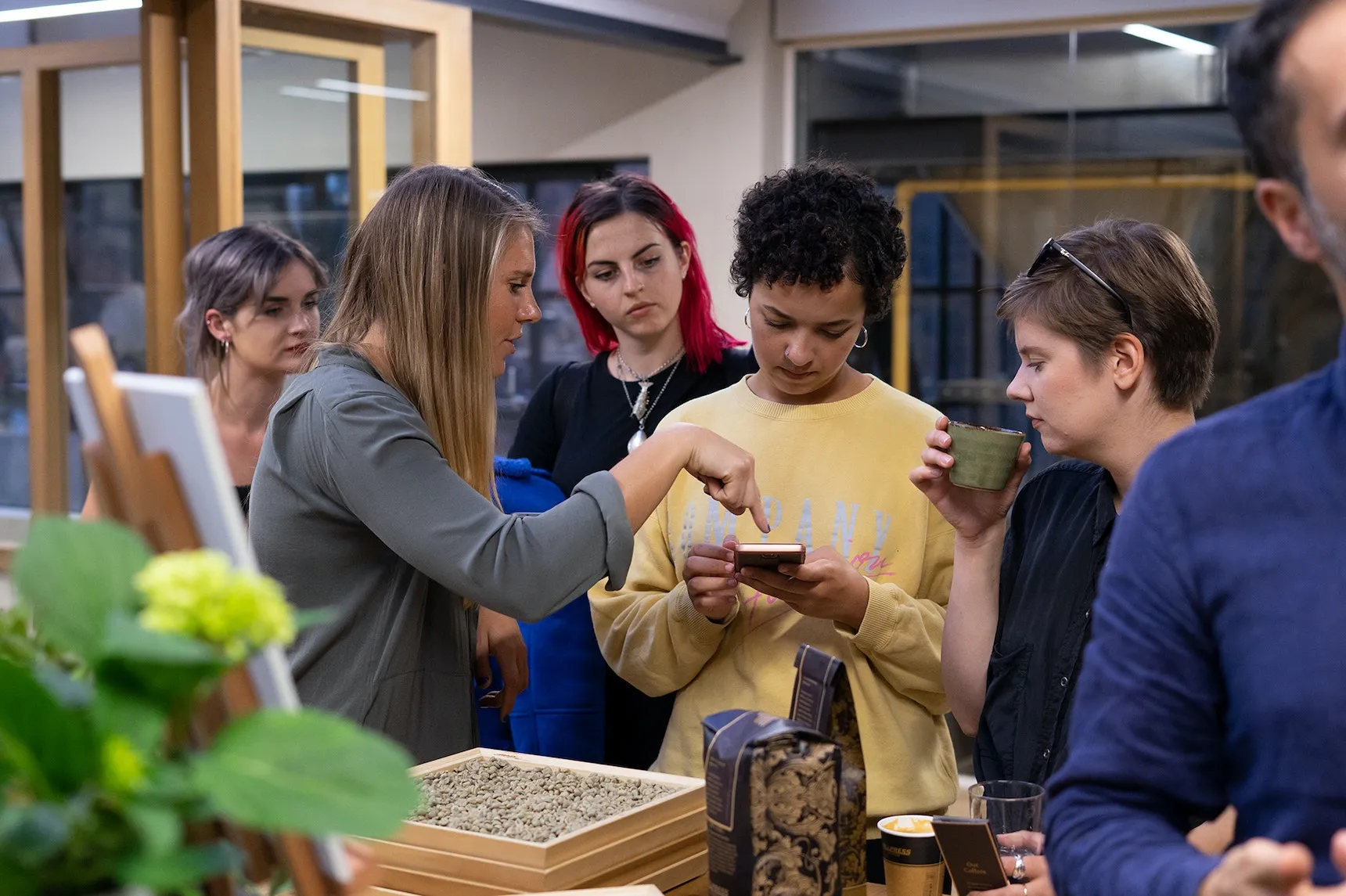 Guests comparing notes on the Allpress Flavour Finder