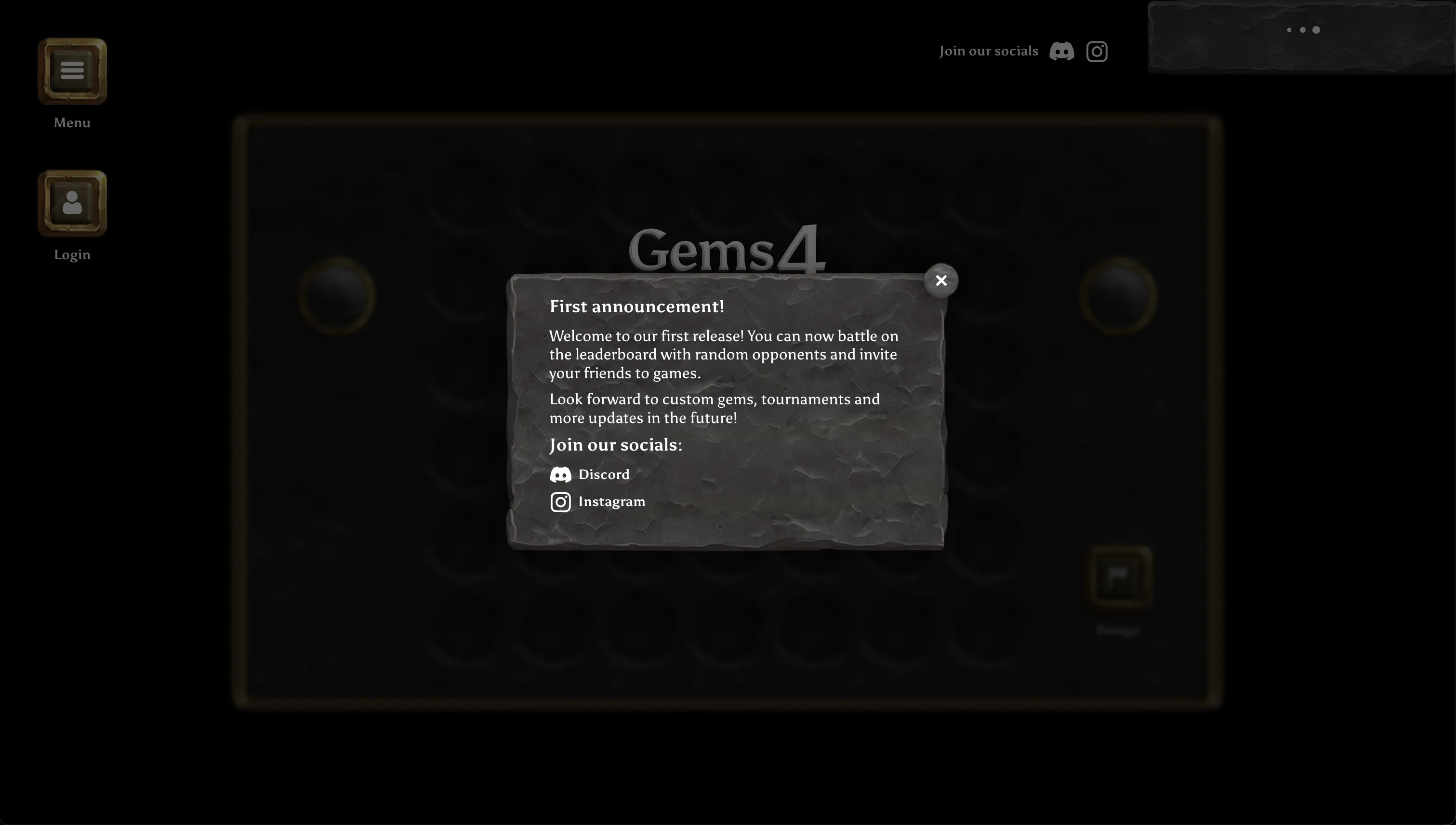 First release announcement with social links