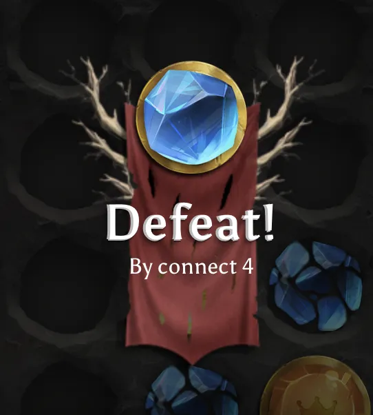 Defeat banner close-up