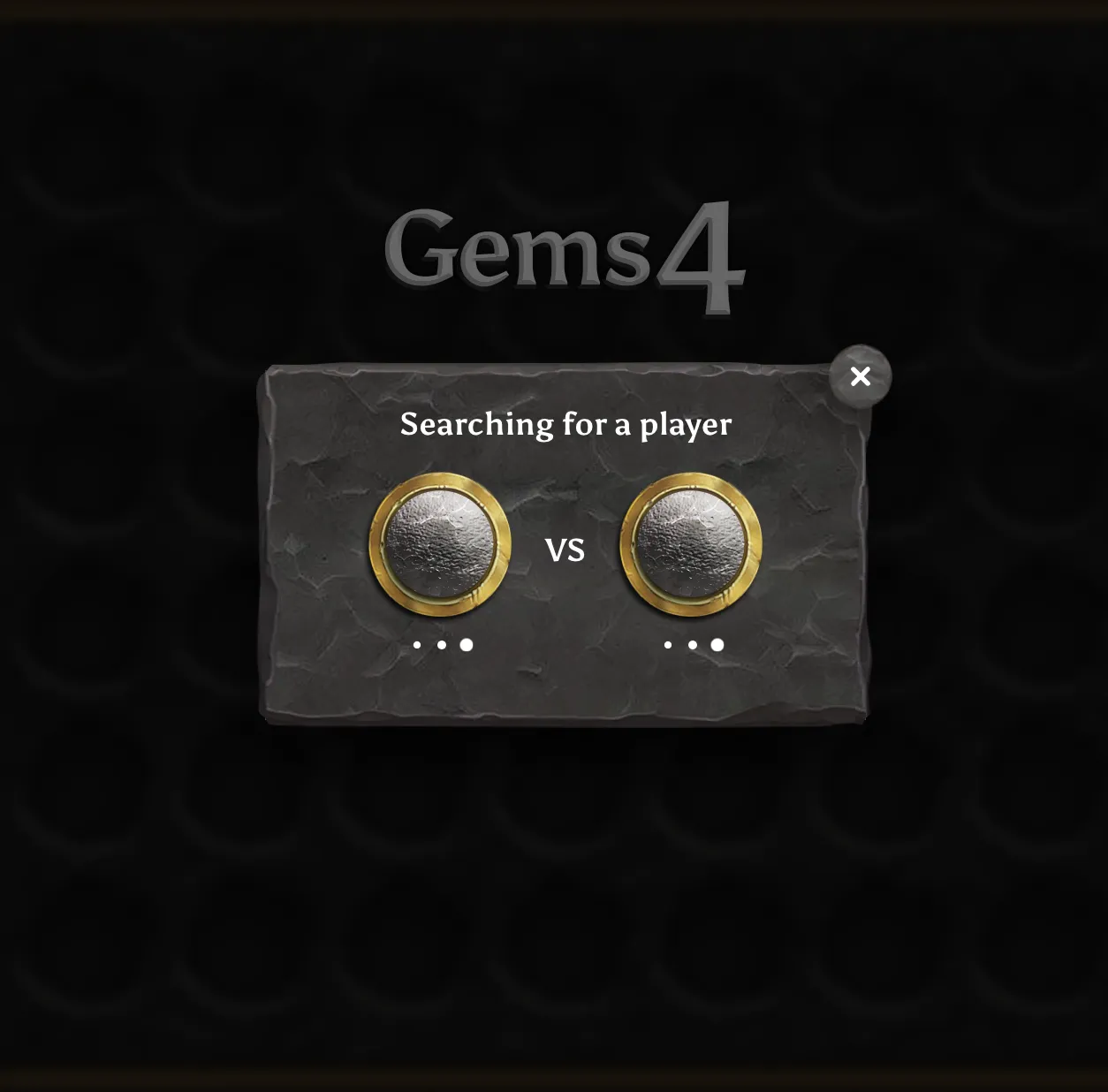 Matchmaking search screen with VS animation
